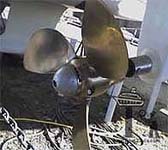 FX-MG Flexofold 3-Blade Propeller Magnesium Anode Installed
