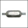 Oval Weld-On Zinc Anode - 6 lbs, 12" strap