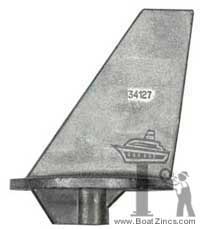 34127A Mercury/Mercruiser Long Trim Tab Aluminum Anode