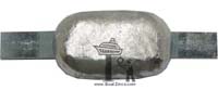 Oval Weld-On Zinc Anode – 2 lbs, 8" strap 