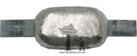 Oval Weld-On Zinc Anode – 2 lbs, 8" strap